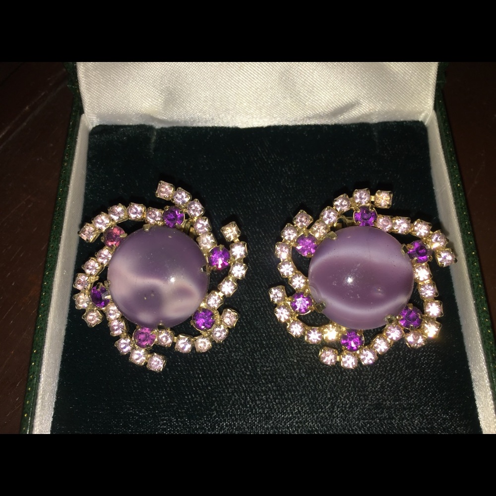 1940’s amethyst earrings - Picture 3 of 4